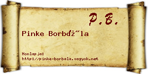 Pinke Borbála névjegykártya